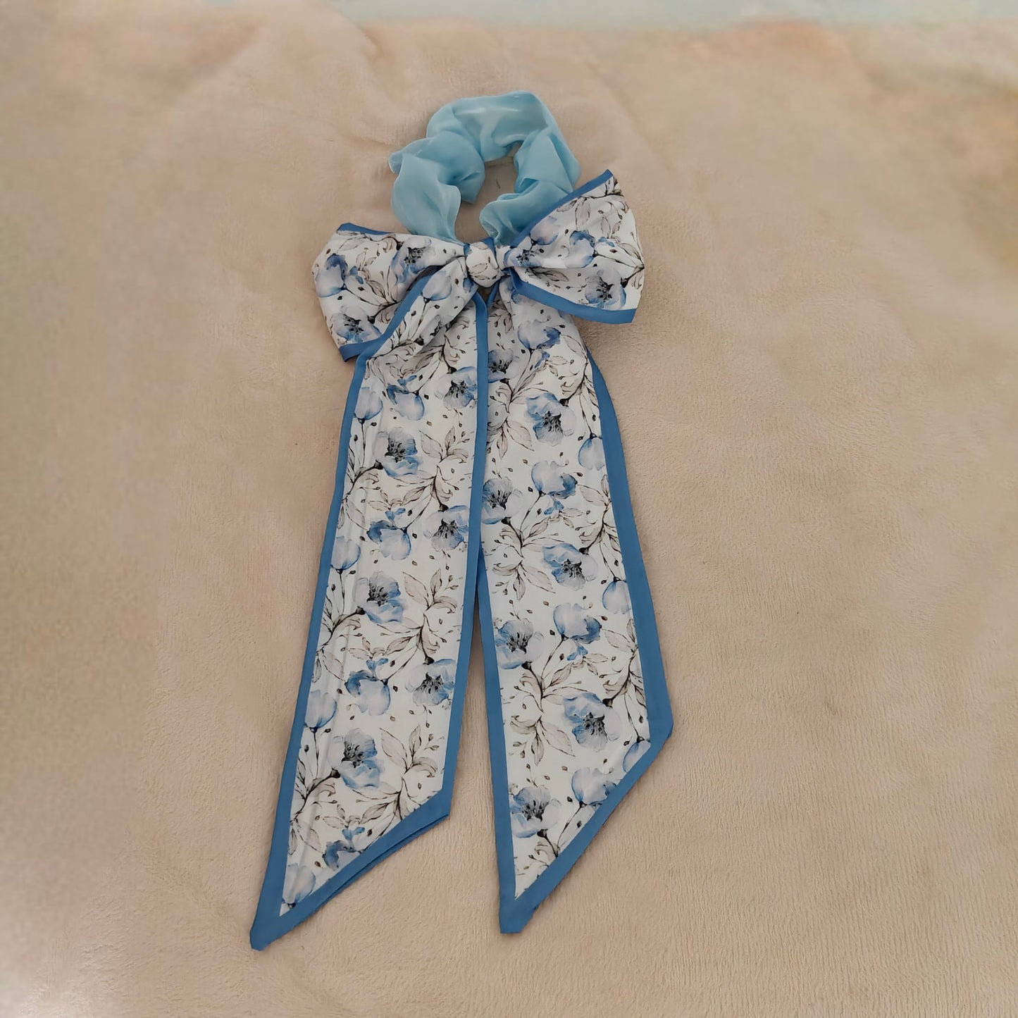 Printed Bow Scrunchie with Tail